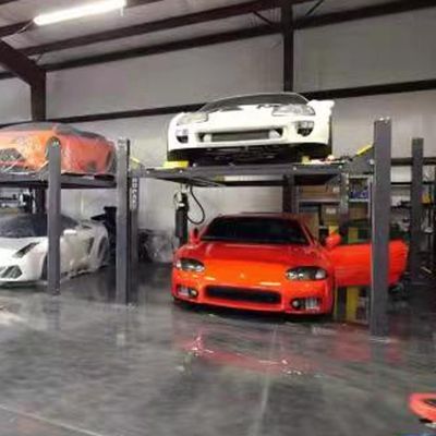 مصعد بأربعة أعمدة لمصعد المركبات 12 وحدة تحميل الكمية منخفضة تكلفة الصيانة