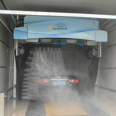 معدات غسيل السيارات ذات ذراع واحدة بدون لمس مع 6 مجففات و 8m Lx5mm Rail Size Touch Free Machine Automatic Car Wash Water Reclamation System