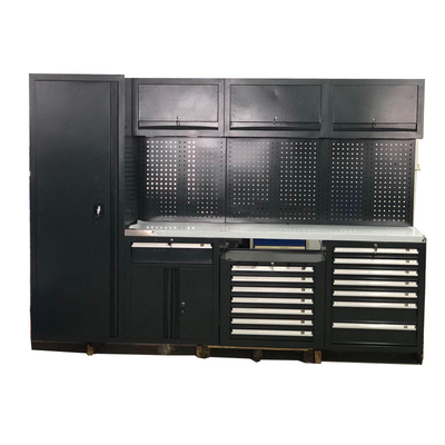 منضدة عمل كبيرة جديدة سوداء متحركة للجراج / لخزانة أدوات ورشة عمل فولاذية مدمجة